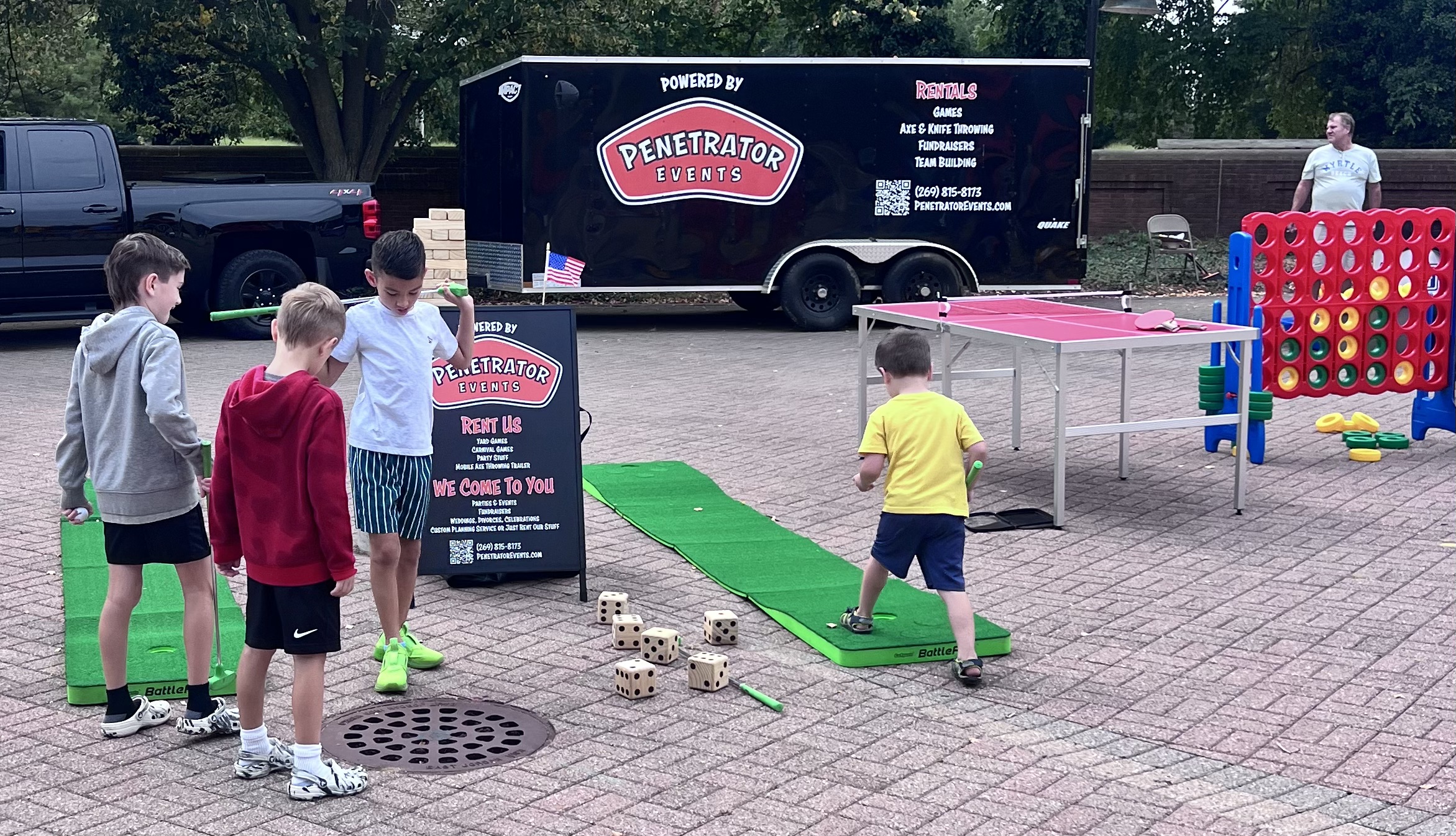 kids playing Penetrator Events yard games