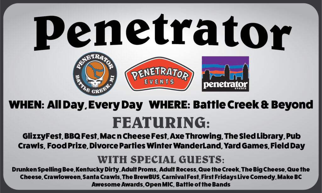 Penetrator poster listing all the cool stuff